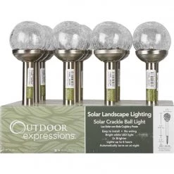Discount 🎉 Outdoor Expressions Clear Crackle Ball 2.10 Lumens Stainless Steel Solar Path Light ✨ -Outdoor Expressions shop ItemImage 500614 q5w6ru d38i8 8fxhap