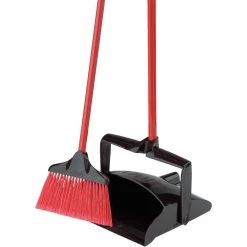 Flash Sale 👍 Libman 12 In. W. X 36 In L. Steel Handle Angle Lobby Household Broom With Dust Pan ⭐