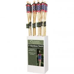 Deals ⭐ Outdoor Expressions 5 Ft. Natural Bamboo American Flag Patio Torch 🎁 -Outdoor Expressions shop ItemImage 700485 q5wlvq 6kpmjs 674mzy