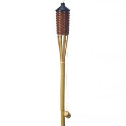 Outlet 😍 Outdoor Expressions 5 Ft. Brown Woven Bamboo Patio Torch 😍