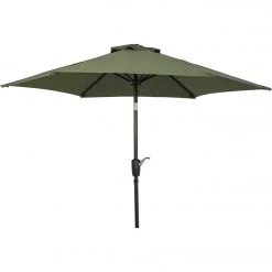 Outlet 🎉 Outdoor Expressions 7.5 Ft. Aluminum Tilt/Crank Heather Green Patio Umbrella 💯