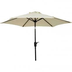Hot Sale 😍 Outdoor Expressions 7.5 Ft. Aluminum Tilt/Crank Cream Patio Umbrella 🧨