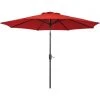 Budget 🛒 Outdoor Expressions 9 Ft. Aluminum Tilt/Crank Crimson Red Patio Umbrella 🔔