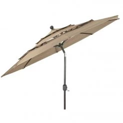 Cheap 😀 Outdoor Expressions 9 Ft. 3-Tier Tilt/Crank Tan Patio Umbrella 👏 -Outdoor Expressions shop ItemImage 800126 q5x6ag 3zgaco bfvf9r