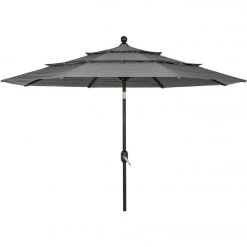 Best Pirce 🧨 Outdoor Expressions 9 Ft. 3-Tier Tilt/Crank Smoke Gray Patio Umbrella 🥰 -Outdoor Expressions shop ItemImage 800181 q5x6d1 a0jc68 ailry6