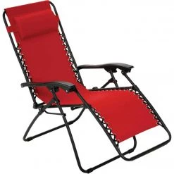 Discount 👍 Outdoor Expressions Zero Gravity Relaxer Red Convertible Lounge Chair 😍