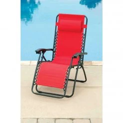 Discount 👍 Outdoor Expressions Zero Gravity Relaxer Red Convertible Lounge Chair 😍 -Outdoor Expressions shop ItemImage 800669 q5x76f 2wbeg fedav7