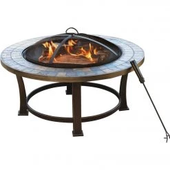 Buy 👏 Outdoor Expressions 34 In. Antique Bronze Round Steel Fire Pit ⭐