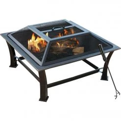 Best reviews of ✔️ Outdoor Expressions 30 In. Antique Bronze Square Steel Fire Pit 🌟