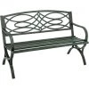 Best Pirce 🎁 Outdoor Expressions 50.5 In. L. Green Finished Steel Scroll Bench ✨