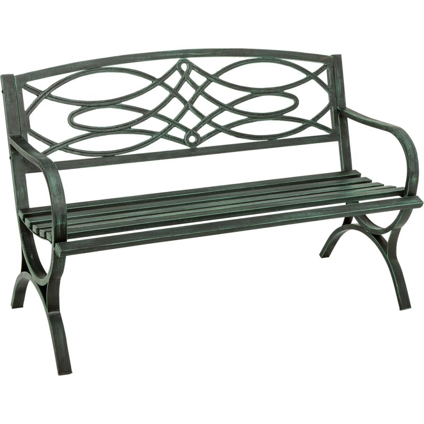 Best Pirce 🎁 Outdoor Expressions 50.5 In. L. Green Finished Steel Scroll Bench ✨ 1 Best Pirce 🎁 Outdoor Expressions 50.5 In. L. Green Finished Steel Scroll Bench ✨