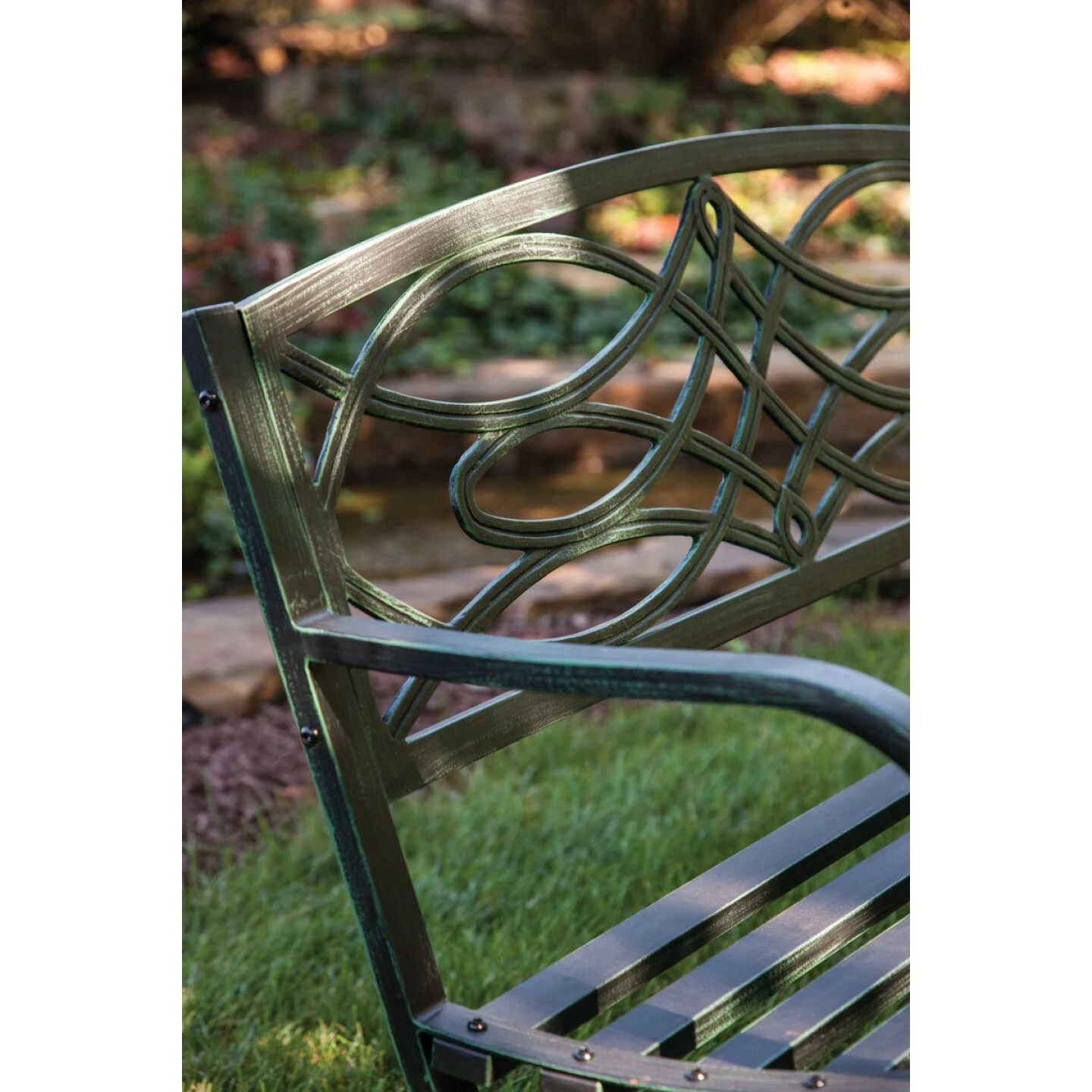 Best Pirce 🎁 Outdoor Expressions 50.5 In. L. Green Finished Steel Scroll Bench ✨ 4 Best Pirce 🎁 Outdoor Expressions 50.5 In. L. Green Finished Steel Scroll Bench ✨ - Image 4