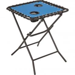 Best Sale 👍 Outdoor Expressions Blue 18 In. Square Steel Folding Side Table 🌟