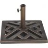 Flash Sale 🛒 Outdoor Expressions 17 In. Square Bronze Polyresin Umbrella Base 🛒
