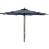 Discount 🔥 Outdoor Expressions 9 Ft. Pulley Heather Blue Market Patio Umbrella With Chrome Plated Hardware ✔️