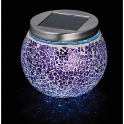 Brand new 🌟 Outdoor Expressions 3.5 In. H. X 3.5 In. Dia. Green, Red, Or Purple Crackled Glass Tabletop Solar Patio Light 🥰 -Outdoor Expressions shop ItemImage 802003 q5xas5 36qle0 194k2e