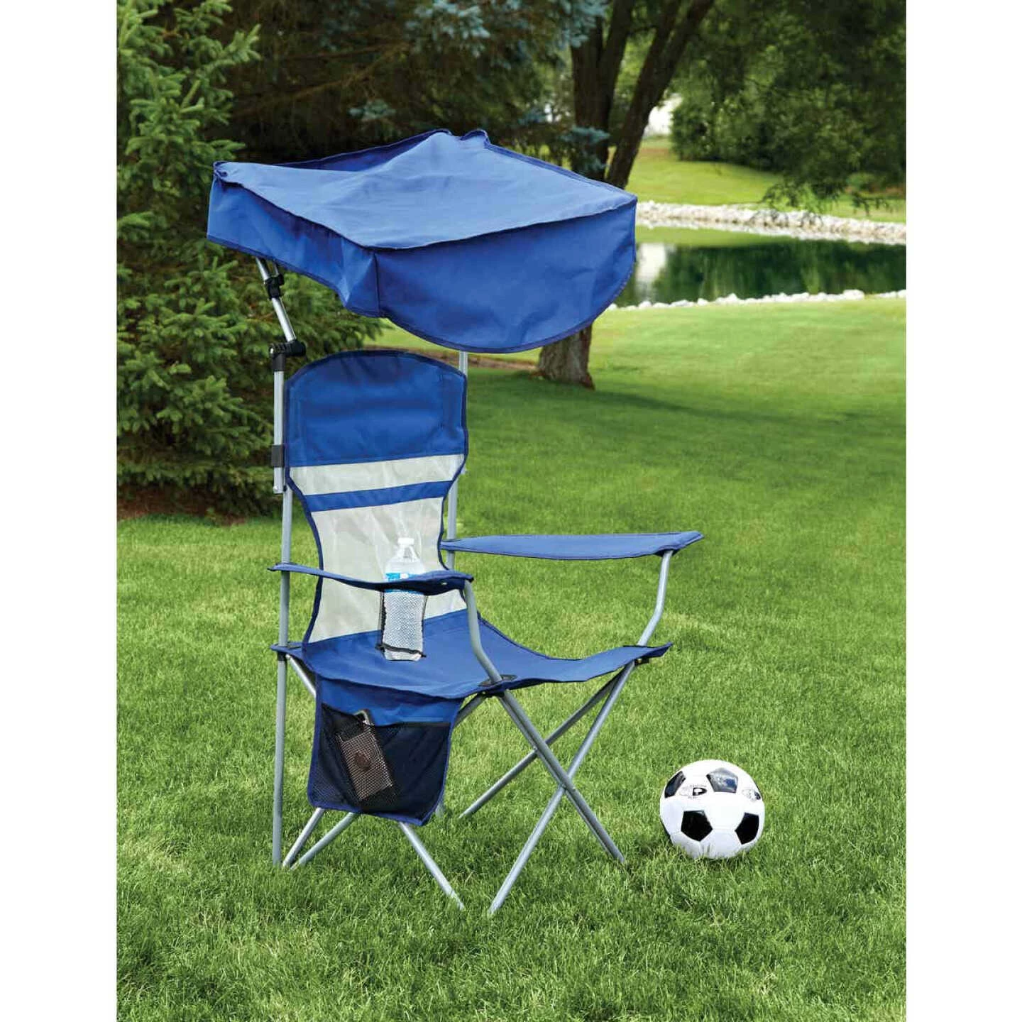 Hot Sale ✨ Outdoor Expressions Blue Polyester Omni-Directional Canopy Camp Chair 🛒 3 Hot Sale ✨ Outdoor Expressions Blue Polyester Omni-Directional Canopy Camp Chair 🛒 - Image 3
