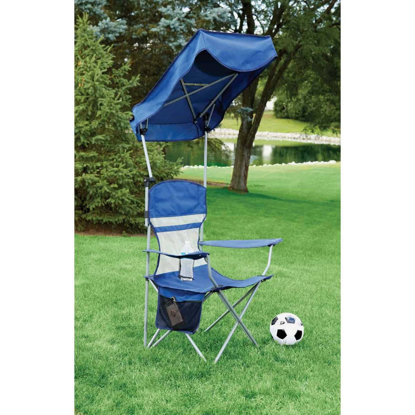 Hot Sale ✨ Outdoor Expressions Blue Polyester Omni-Directional Canopy Camp Chair 🛒 4 Hot Sale ✨ Outdoor Expressions Blue Polyester Omni-Directional Canopy Camp Chair 🛒 - Image 4