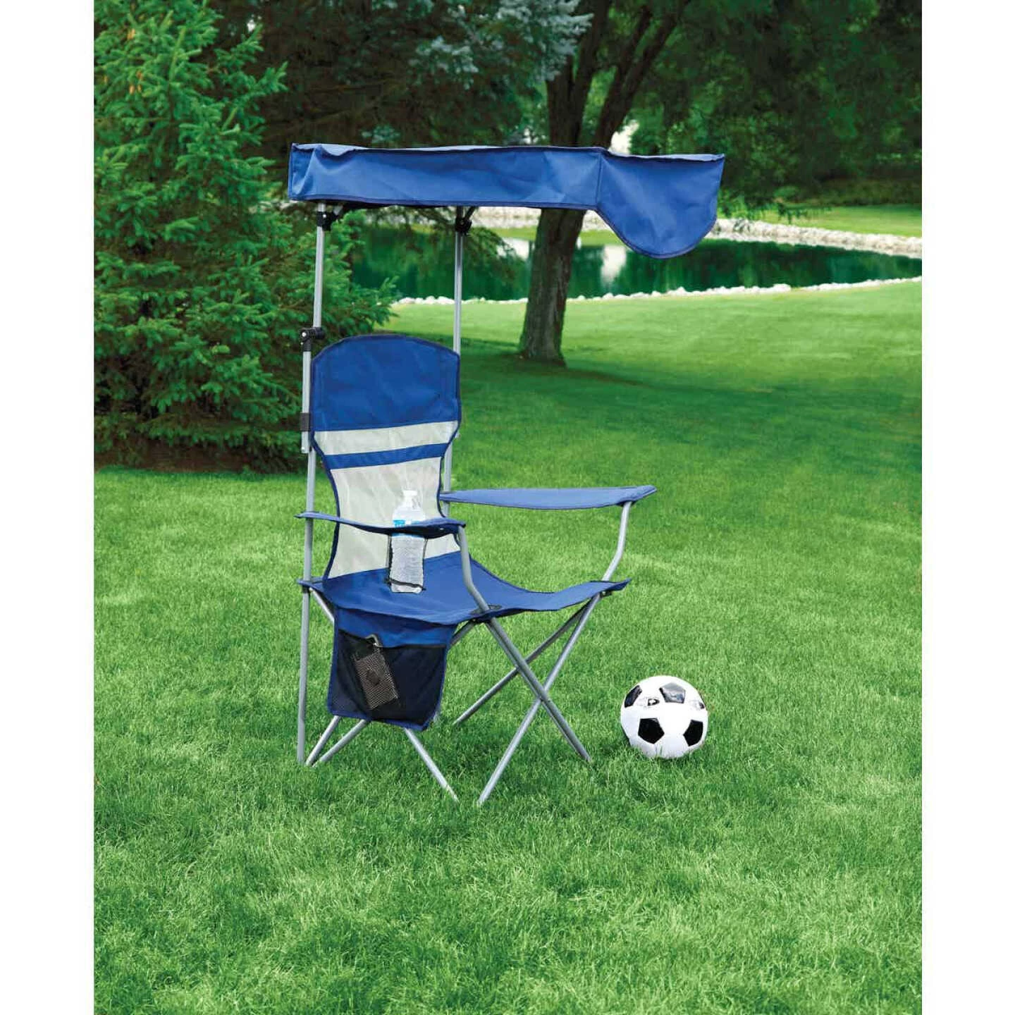 Hot Sale ✨ Outdoor Expressions Blue Polyester Omni-Directional Canopy Camp Chair 🛒 2 Hot Sale ✨ Outdoor Expressions Blue Polyester Omni-Directional Canopy Camp Chair 🛒 - Image 2
