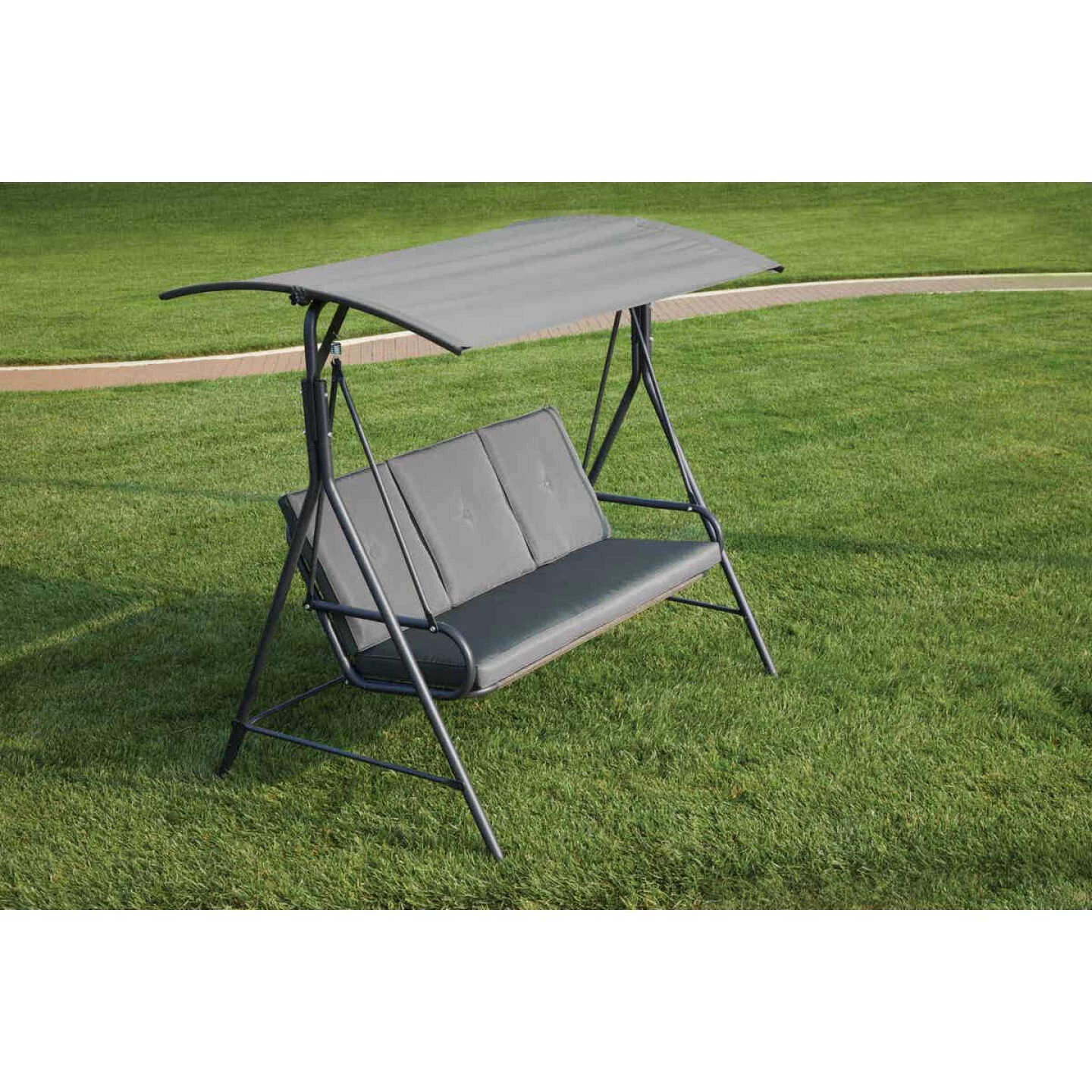 Deals ๐ Outdoor Expressions 3-Person 71.65 In. W. X 66.93 In. H. X 49.21 In. D. Gray Patio Swing โค๏ธ 5 Deals ๐ Outdoor Expressions 3-Person 71.65 In. W. X 66.93 In. H. X 49.21 In. D. Gray Patio Swing โค๏ธ - Image 5