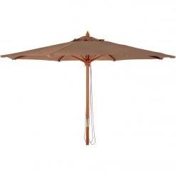 Cheap 🌟 Outdoor Expressions 9 Ft. Pulley Brown Market Patio Umbrella With Chrome Plated Hardware 🧨