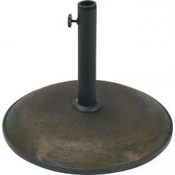 Coupon 😉 Outdoor Expressions 17 In. Round Bronze Concrete Umbrella Base 🥰