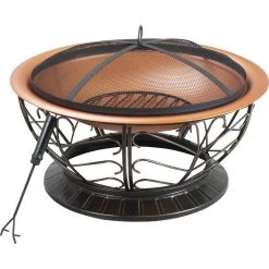 Buy 🧨 Outdoor Expressions 30 In. Coppertone Round Steel Fire Pit 👍