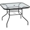 Deals 🔔 Outdoor Expressions Windsor Collection 40 In. Rounded Edge Square Black & Gray Steel Table ⭐
