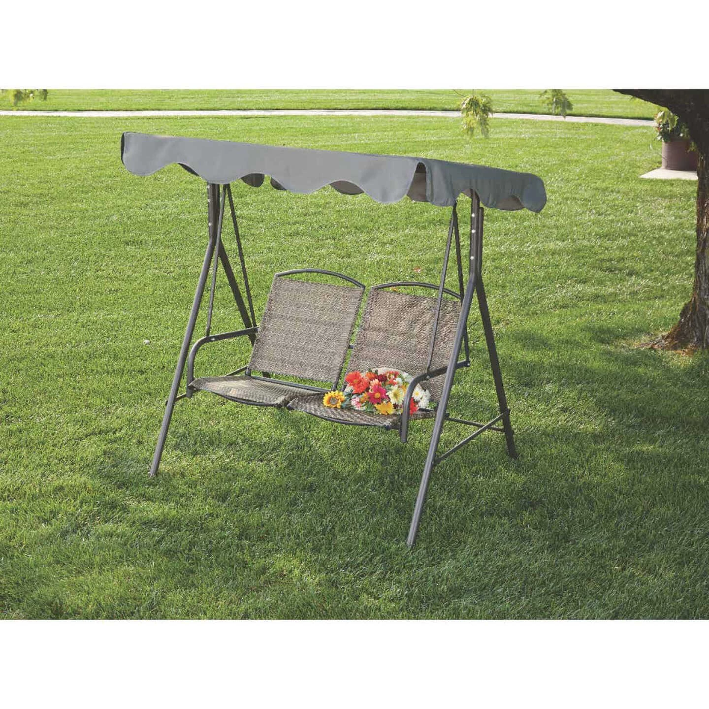 Best Sale 🔔 Outdoor Expressions 2-Person 61.41 In. W. X 64.96 In. H. X 47.24 In. D. Brown Patio Swing 👏 3 Best Sale 🔔 Outdoor Expressions 2-Person 61.41 In. W. X 64.96 In. H. X 47.24 In. D. Brown Patio Swing 👏 - Image 3