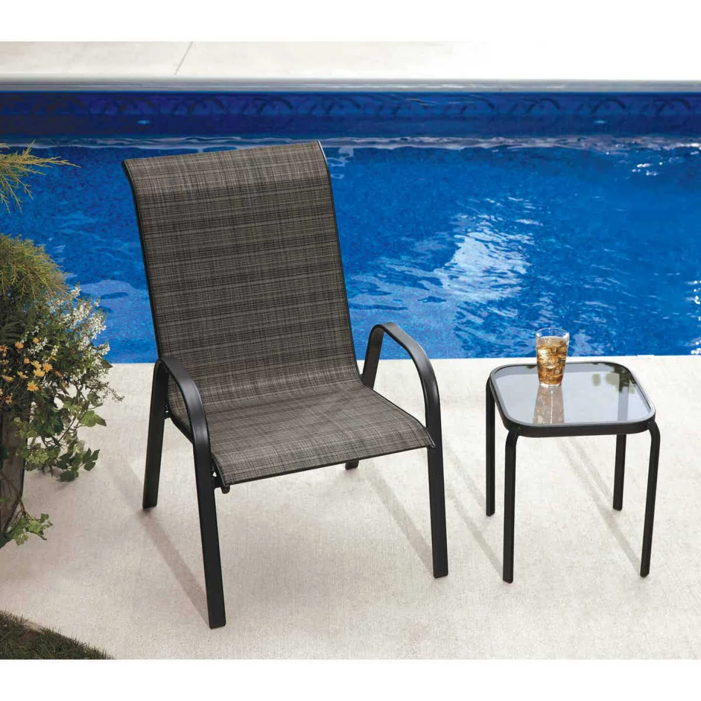 Cheapest ๐งจ Outdoor Expressions Windsor Collection Black Steel Sling Oversized Stacking Chair โ๏ธ 2 Cheapest ๐งจ Outdoor Expressions Windsor Collection Black Steel Sling Oversized Stacking Chair โ๏ธ - Image 2