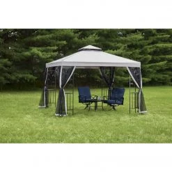 Discount 🔥 Outdoor Expressions 10 Ft. X 10 Ft. Gray & Black Steel Gazebo With Sides 🔥 -Outdoor Expressions shop ItemImage 830735 9gfqgjpqjk5rch8hjtcwmfgg