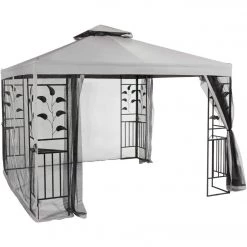Discount 🔥 Outdoor Expressions 10 Ft. X 10 Ft. Gray & Black Steel Gazebo With Sides 🔥 -Outdoor Expressions shop ItemImage 830735 bk3x6ghj8c5xqkwsrbjgvwc6