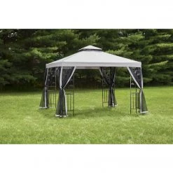 Discount 🔥 Outdoor Expressions 10 Ft. X 10 Ft. Gray & Black Steel Gazebo With Sides 🔥 -Outdoor Expressions shop ItemImage 830735 g32s3msg9hrbf3rbvnk7sp3s