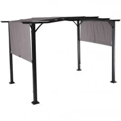 Discount 🔔 Outdoor Expressions 8.8 Ft. W. X 7.5 Ft. H. X 11.5 Ft. L. Black Steel Pergola ✔️ -Outdoor Expressions shop ItemImage 831366 q9b5p3k7nwv46p46mmx4s9
