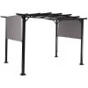 Discount 🔔 Outdoor Expressions 8.8 Ft. W. X 7.5 Ft. H. X 11.5 Ft. L. Black Steel Pergola ✔️