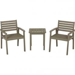 Best deal 🔔 Outdoor Expressions 3-Piece Acacia Wood Chat Set 🌟