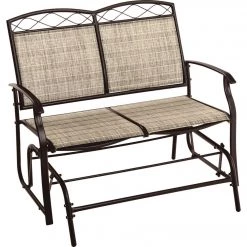 Deals 😀 Outdoor Expressions Windsor Collection Brown Steel Double Glider ⭐
