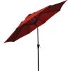 Promo 💯 Outdoor Expressions 9 Ft. Aluminum Tilt/Crank Crimson Red Patio Umbrella With Solar LED Lights 🎁