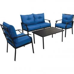 Outlet ⭐ Outdoor Expressions Azure Blue Chat Set (4-Piece) 😉