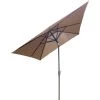 Coupon ❤️ Outdoor Expressions 9 Ft. X 7 Ft. Rectangular Aluminum Tilt/Crank Brown Patio Umbrella With Solar LED Lights 👏