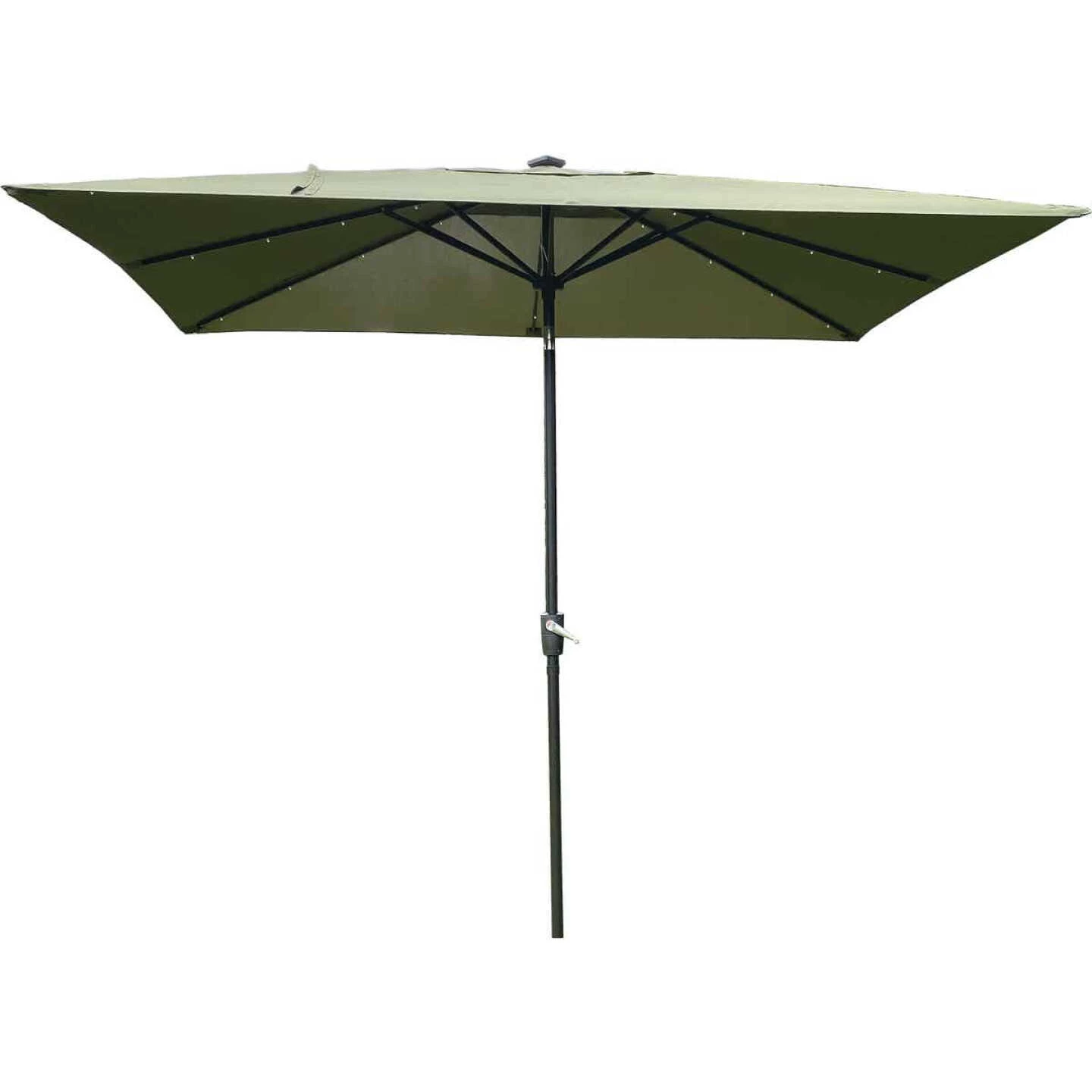 Discount 💯 Outdoor Expressions 9 Ft. X 7 Ft. Rectangular Aluminum Tilt/Crank Heather Green Patio Umbrella With Solar LED Lights ✔️ 2 Discount 💯 Outdoor Expressions 9 Ft. X 7 Ft. Rectangular Aluminum Tilt/Crank Heather Green Patio Umbrella With Solar LED Lights ✔️ - Image 2