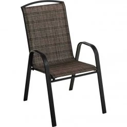 Flash Sale 🔥 Outdoor Expressions Windsor Collection Black Steel Sling Stacking Chair 😀