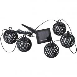 Hot Sale 😉 Outdoor Expressions 126 In. 5-Light Solar Flame String Light Set 🔥