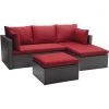 Promo 😉 Outdoor Expressions Loft Red Wicker Sofa ⭐