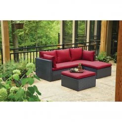 Promo 😉 Outdoor Expressions Loft Red Wicker Sofa ⭐ -Outdoor Expressions shop ItemImage 865272 wk566xcbt3wq97sjrfv3knv7