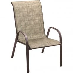 Best reviews of ❤️ Outdoor Expressions Windsor Brown Steel Sling Oversized Stacking Chair 🎁