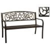 Best Pirce 😍 Outdoor Expressions 50 In. Black Steel Welcome Steel Bench 🌟