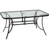 Coupon ⭐ Outdoor Expressions Windsor Collection 60 In. X 38 In. Rectangular Black & Gray Steel Table 😉